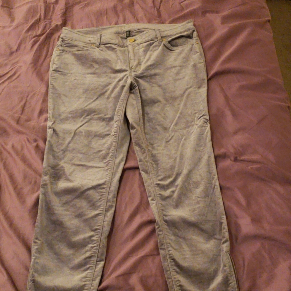 Gray velvet pants